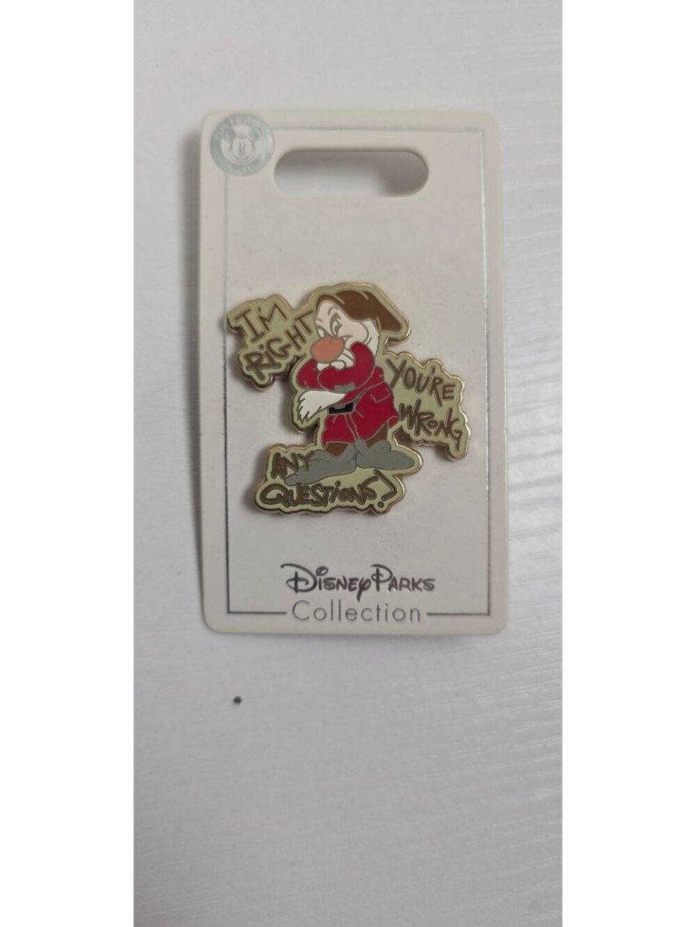 NEW Disney 2008 Trading Pin Grumpy, I'm Right You're Wrong Collector Pin